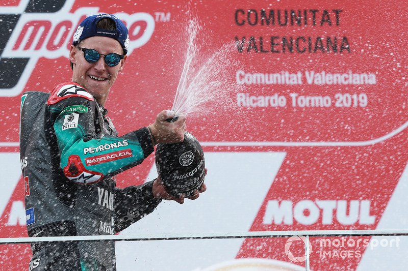 Podio: il secondo classificato Fabio Quartararo, Petronas Yamaha SRT
