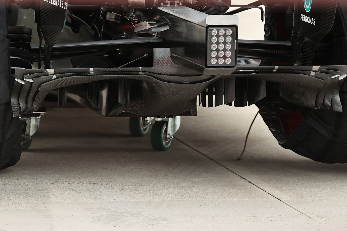 Detalle del difusor del Mercedes F1 W12