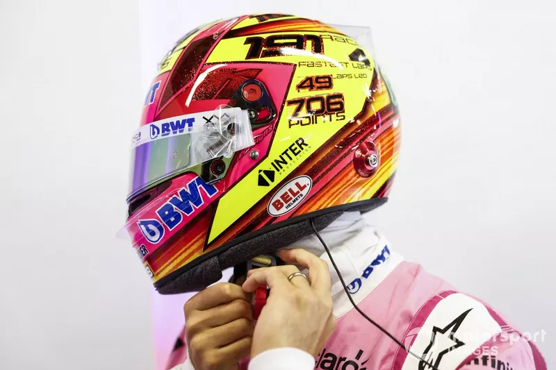 Sergio Pérez, Racing Point se pone el casco para su última sesión de clasificación con Racing Point
