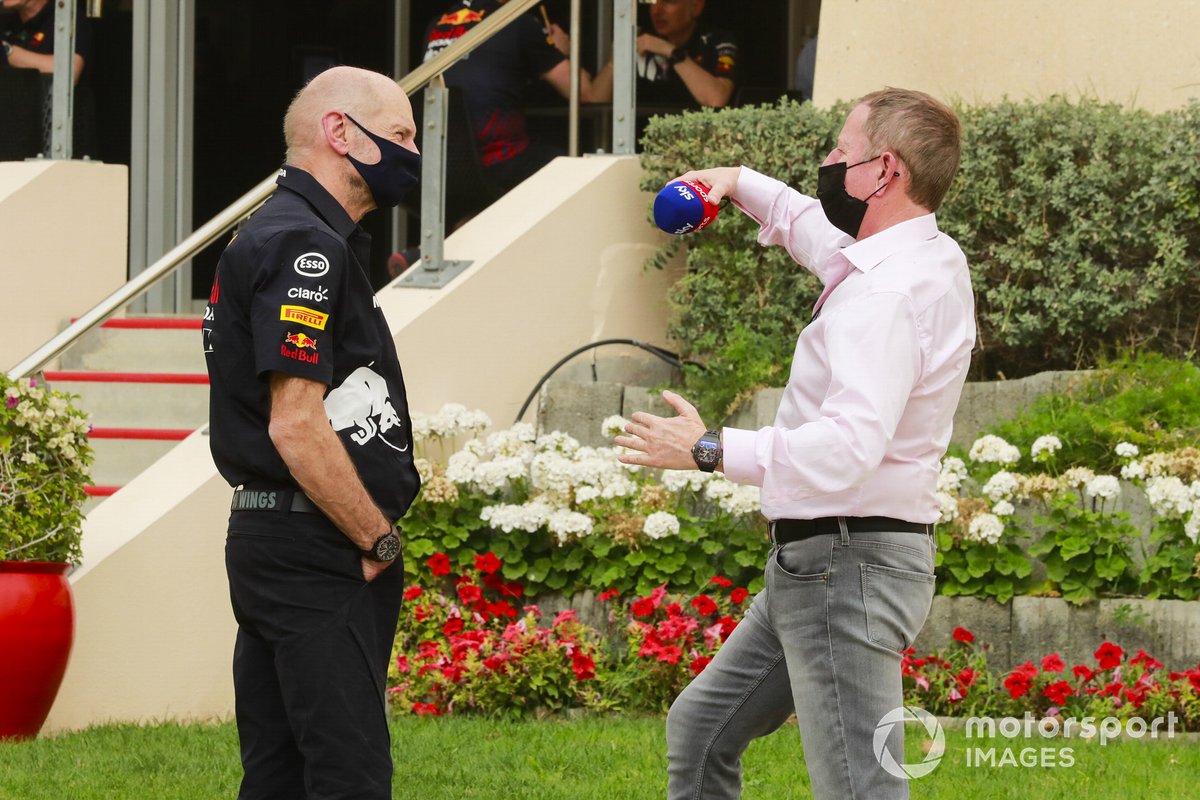 Adrian Newey, Direttore tecnico, Red Bull Racing e Martin Brundle, Sky TV