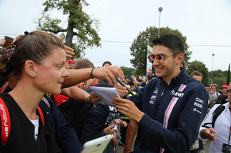 Esteban Ocon, Racing Point Force India F1 Team signs autographs for the fans