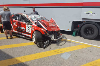 La Hyundai di Nicola Baldan dopo l'incidente