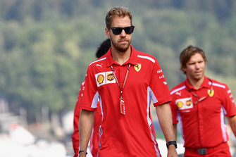 Sebastian Vettel, Ferrari walks the track