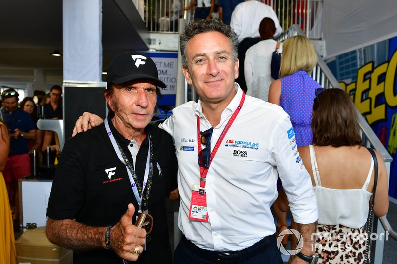 Emerson Fittipaldi with Alejandro Agag, CEO, Formula E