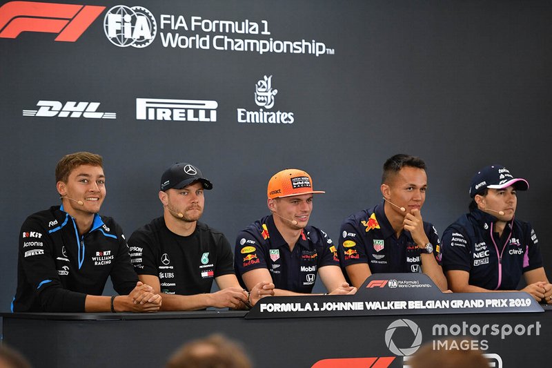 Press conference: George Russell, Williams Racing, Valtteri Bottas, Mercedes AMG F1, Max Verstappen, Red Bull Racing, Alexander Albon, Red Bull and Sergio Perez, Racing Point