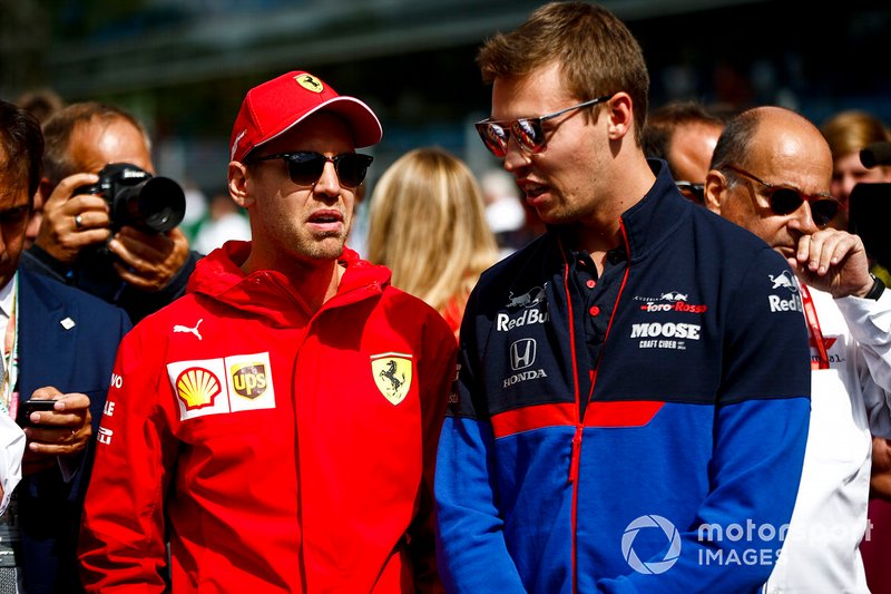 Sebastian Vettel, Ferrari et Daniil Kvyat, Toro Rosso 