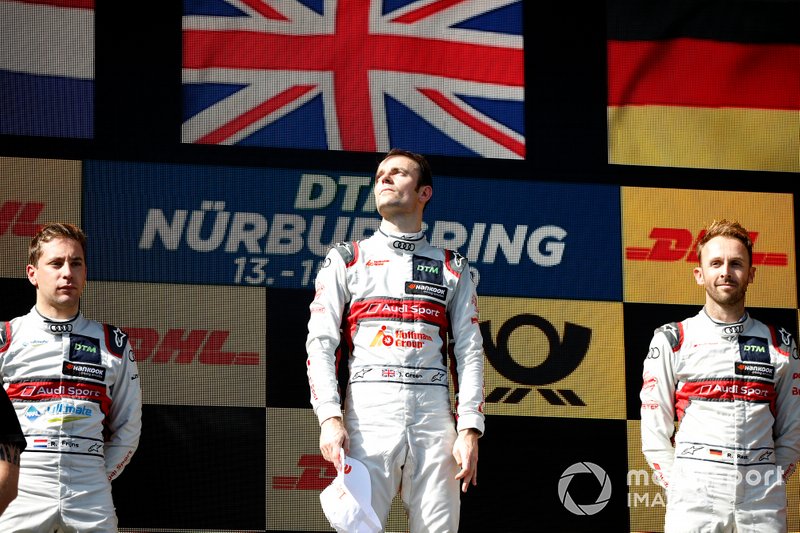 Podio: il vincitore della gara Jamie Green, Audi Sport Team Rosberg, secondo classificato Robin Frijns, Audi Sport Team Abt Sportsline, terzo classificato René Rast, Audi Sport Team Rosberg