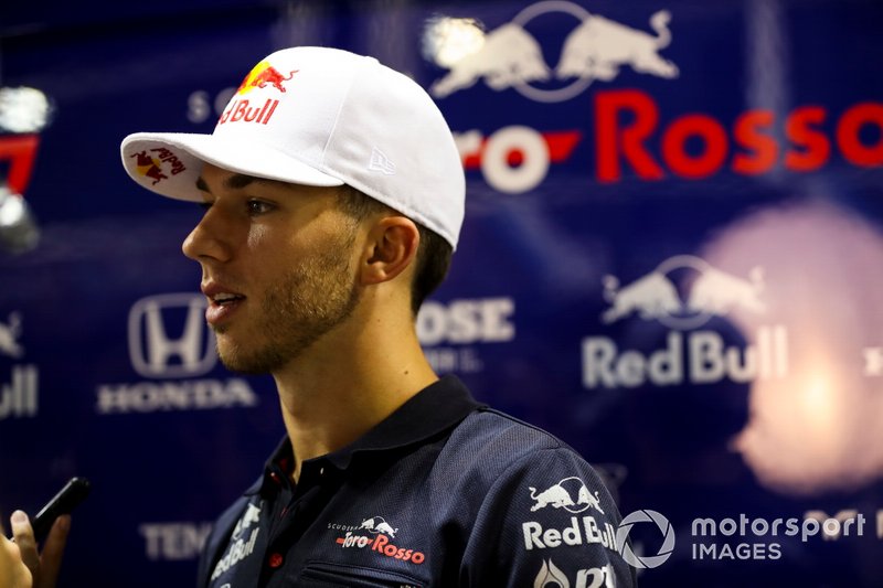 Pierre Gasly, Toro Rosso speaks to the media