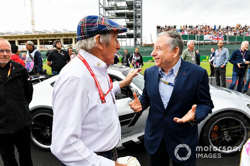Sir Jackie Stewart, 3 volte Campione di F1 e Jean Todt, Presidente FIA