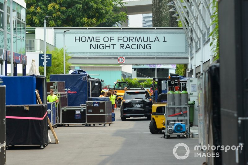 Toro Rosso freight in the paddock