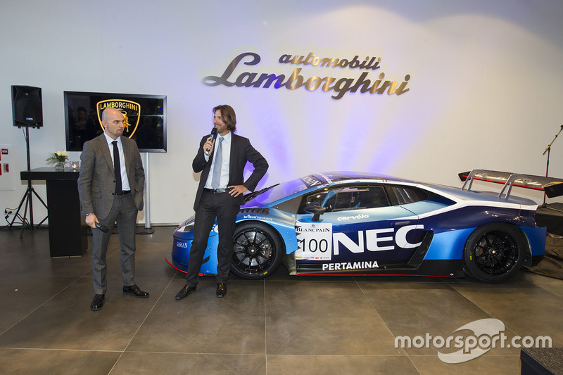 Giorgio Sanna, Lamborghini Head of Motorsport en Stéphane Ratel, CEO van SRO Motorsports Group