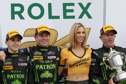 Winners Scott Sharp, Ed Brown, Pipo Derani, ESM Racing celebrate