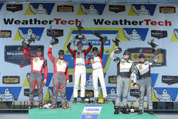 GTD Podium: first place Madison Snow, Bryan Sellers, Paul Miller Racing, second place Matt Bell, Lawson Aschenbach, Stevenson Motorsports, third place John Potter, Andy Lally, Magnus Racing