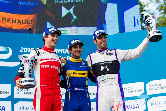 Podio: Ganador de la carrera Nicolas Prost, Renault e.Dams; segundo lugar Bruno Senna, Mahindra Racing; tercer lugar Jean-Eric Vergne, DS Virgin Racing