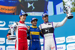 Podium: Race winner Nicolas Prost, Renault e.Dams; second place Bruno Senna, Mahindra Racing; third place Jean-Eric Vergne, DS Virgin Racing