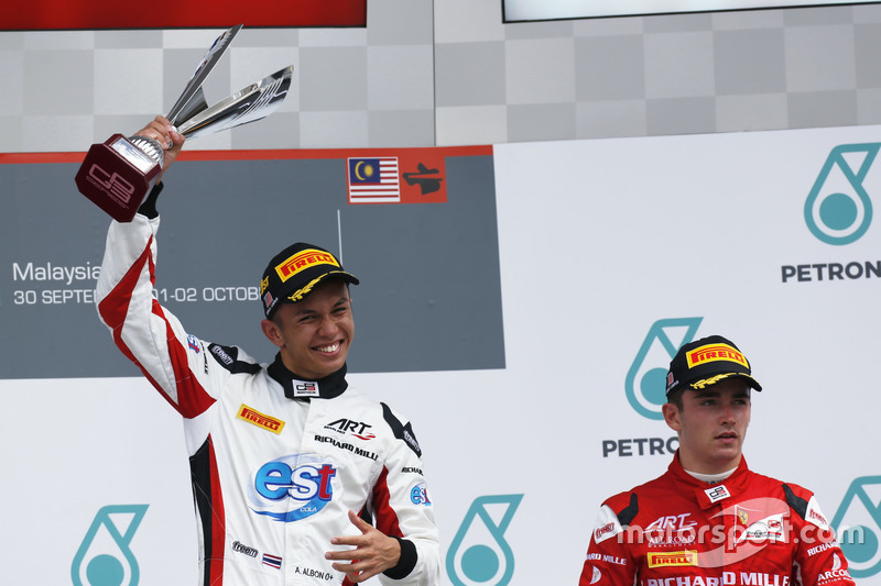 Podium GP3 Malaysia 2016: Alexander Albon, ART Grand Prix, Charles Leclerc, ART Grand Prix