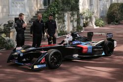 Prince Albert II drives the Venturi Formula E near the palace