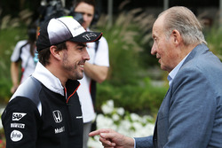 Fernando Alonso, McLaren avec l'ancien Roi d'Espagne Juan Carlos