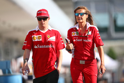 Kimi Raikkonen, Ferrari with Stefania Bocchi, Ferrari Press Officer
