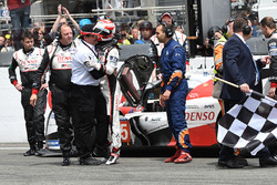 #5 Toyota Racing Toyota TS050 Hybrid: Kazuki Nakajima after the checkered flag