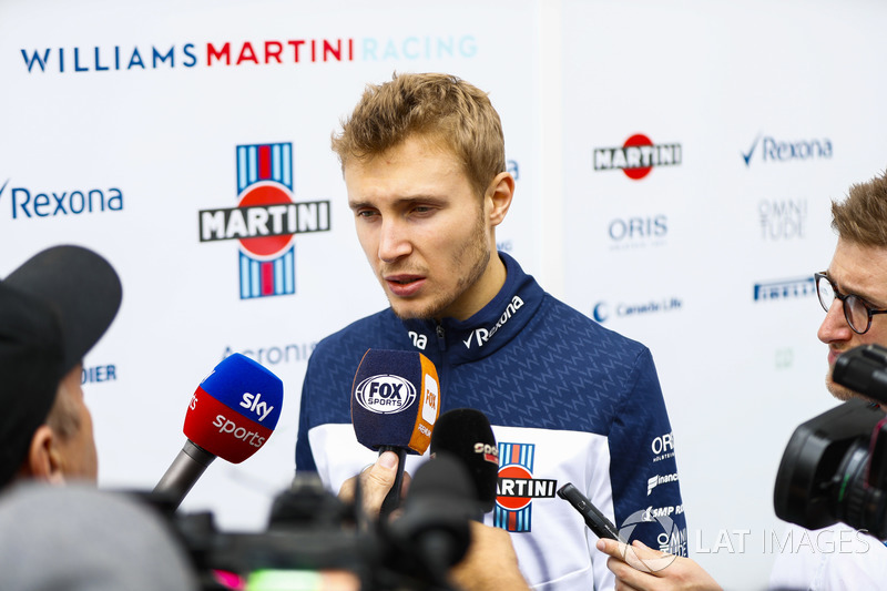 Sergey Sirotkin, Williams Racing, is interviewed by the media
