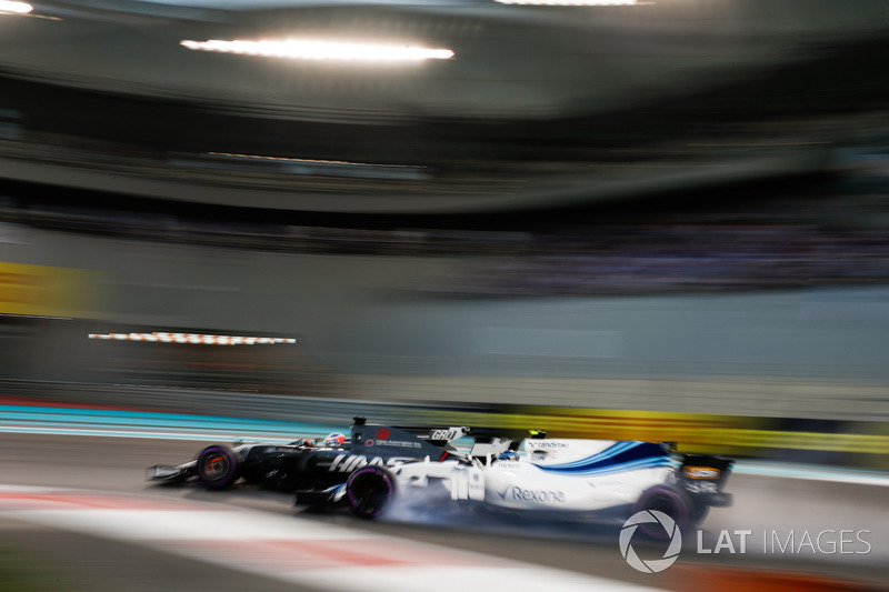 Romain Grosjean, Haas F1 Team VF-17, battles, Lance Stroll, Williams FW40
