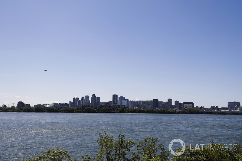 The Montreal skyline in the distance