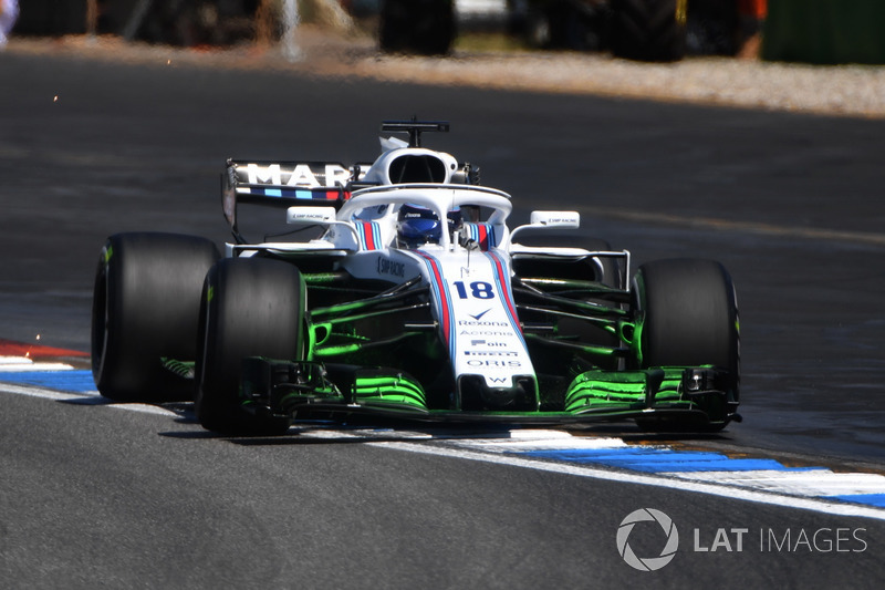 Lance Stroll, Williams FW41 with aero paint on front wing