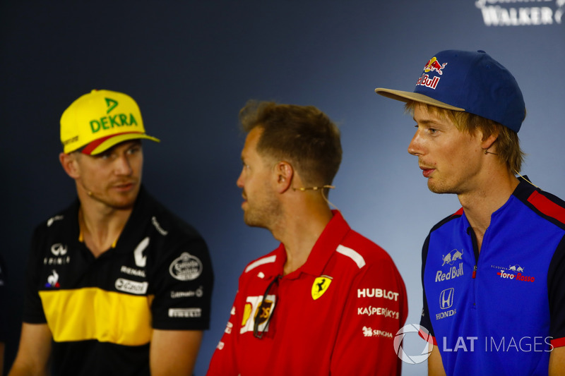 Konferensi pers: Nico Hulkenberg, Renault Sport F1 Team, Sebastian Vettel, Ferrari, dan Brendon Hartley, Toro Rosso