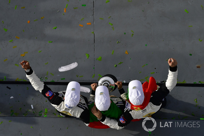 #5 Action Express Racing Cadillac DPi, P: Joao Barbosa, Christian Fittipaldi, Filipe Albuquerque celebrate the win in victory lane