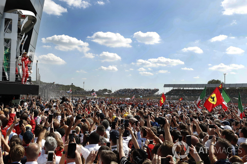 Sebastian Vettel, Ferrari on the podium