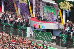 Podium: race winner Max Verstappen, Red Bull Racing, second place Valtteri Bottas, Mercedes AMG F1, 