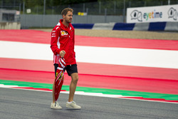Sebastian Vettel, Ferrari walks the track