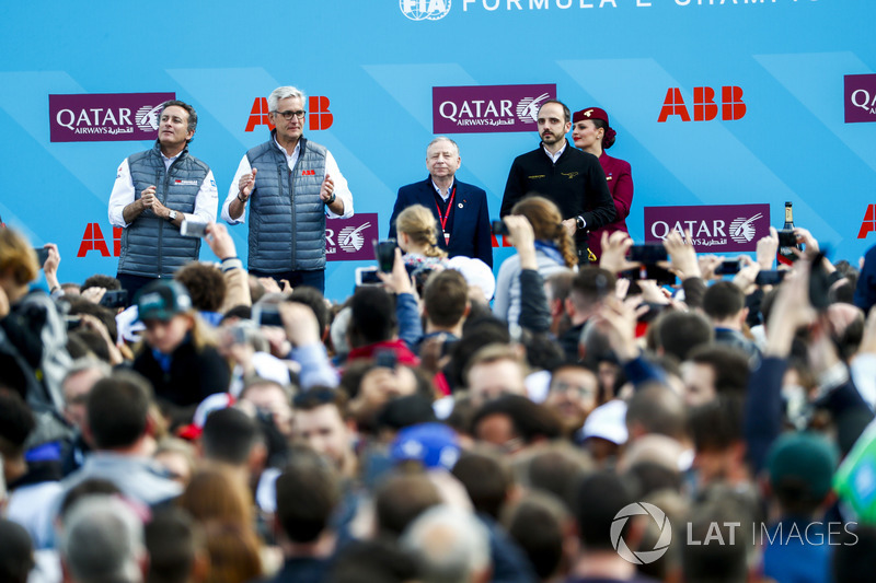Alejandro Agag, CEO, Formula E, Ulrich Spiesshofer, CEO ABB, Jean Todt, FIA President