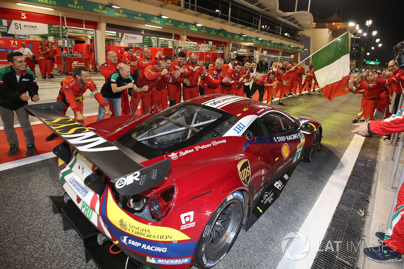 LMGTE Pro eerste plaats #71 AF Corse Ferrari 488 GTE: Davide Rigon, Sam Bird