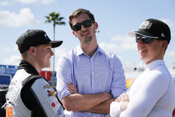 Ben Kennedy with John Hunter Nemechek, NEMCO Motorsports, Fleetwing Corporation Chevrolet Silverado and Justin Haley, GMS Racing, Fraternal Order Of Eagles Chevrolet Silverado