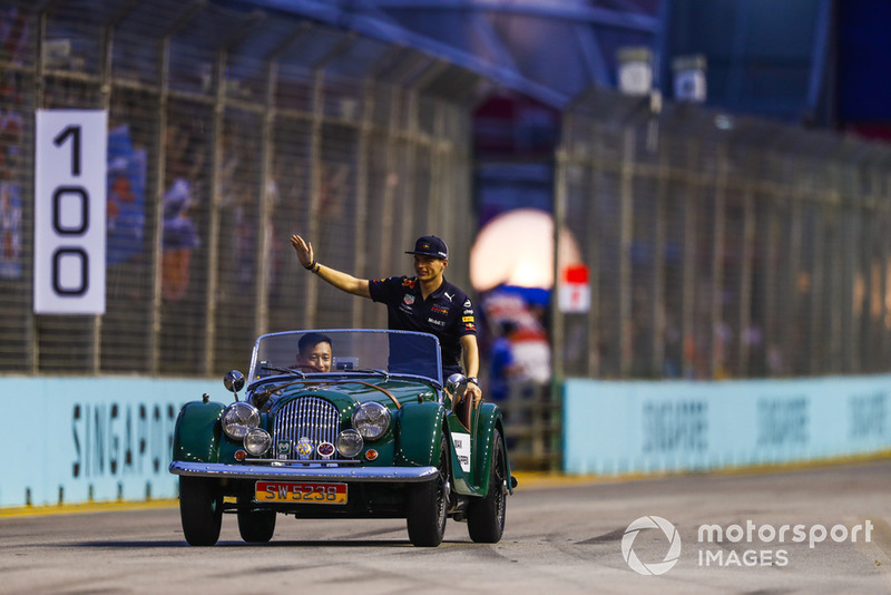 Max Verstappen, Red Bull Racing, en el desfile de pilotos