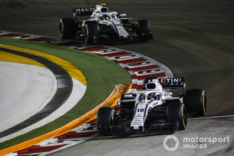 Lance Stroll, Williams FW41 and Sergey Sirotkin, Williams FW41