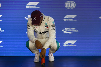 Lewis Hamilton, Mercedes AMG F1, celebrates pole position