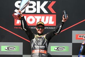 Podium: race winner Jonathan Rea, Kawasaki Racing