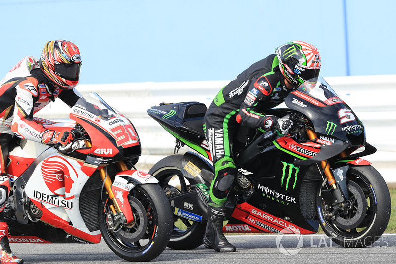 Takaaki Nakagami y Johann Zarco en una imagen de 2018