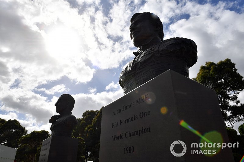 Busts of Australian Formula 1 World Champions Sir Jack Brabham and Alan Jones
