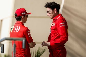 Charles Leclerc, Ferrari en Mattia Binotto, teambaas Ferrari