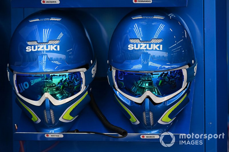 Team Suzuki MotoGP helmets