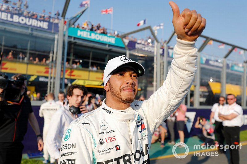 El poleman Lewis Hamilton, Mercedes AMG F1