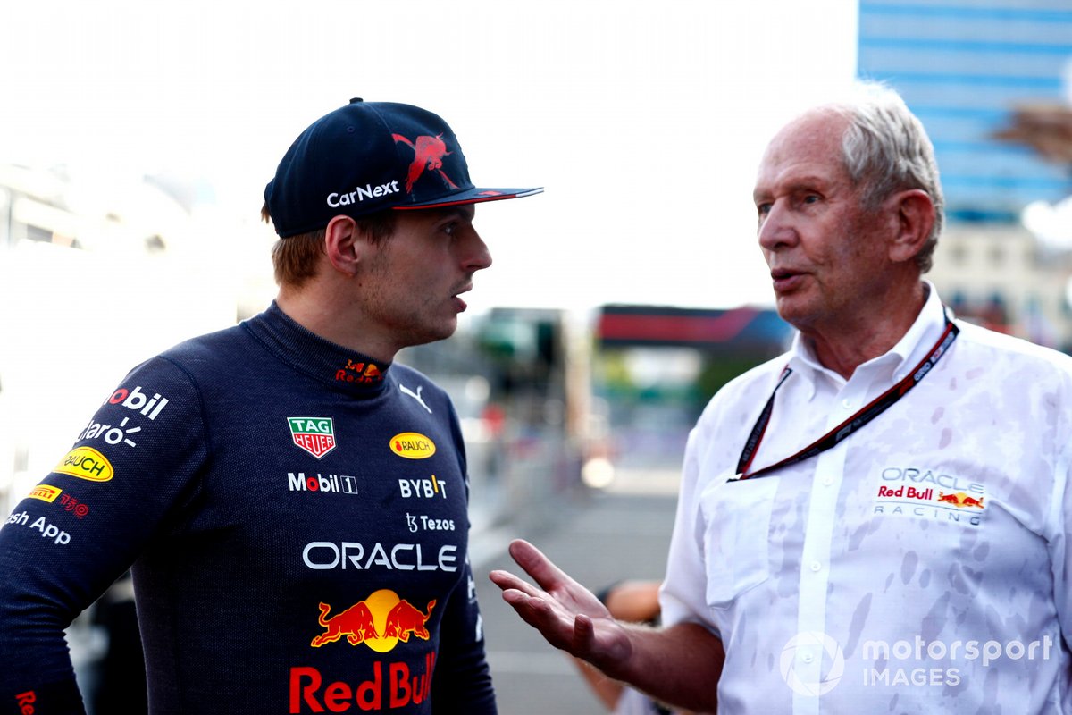 Max Verstappen, Red Bull Racing, with Helmut Marko, Consultant, Red Bull Racing