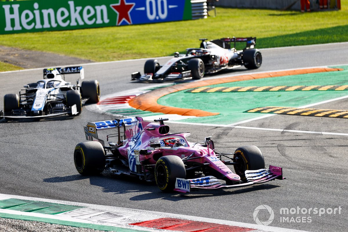Sergio Pérez, Racing Point RP20, Nicholas Latifi, Williams FW43