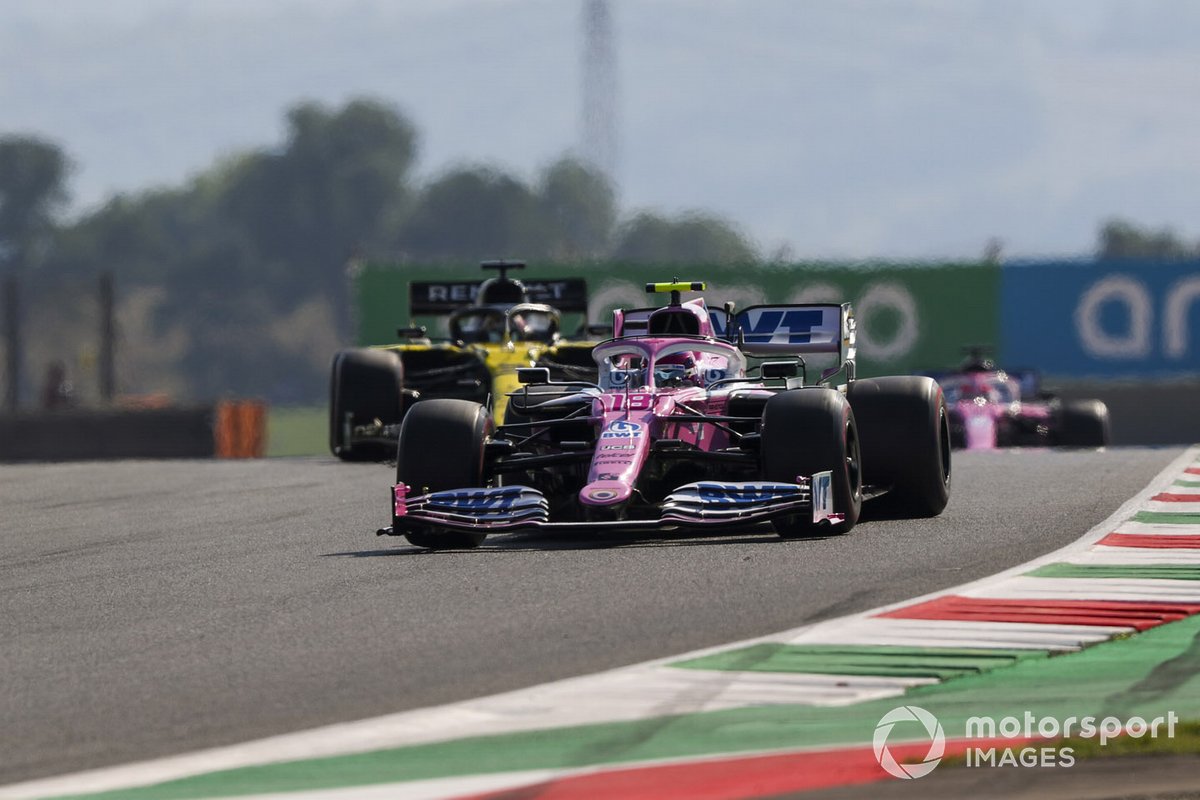 Lance Stroll, Racing Point RP20, Daniel Ricciardo, Renault F1 Team R.S.20