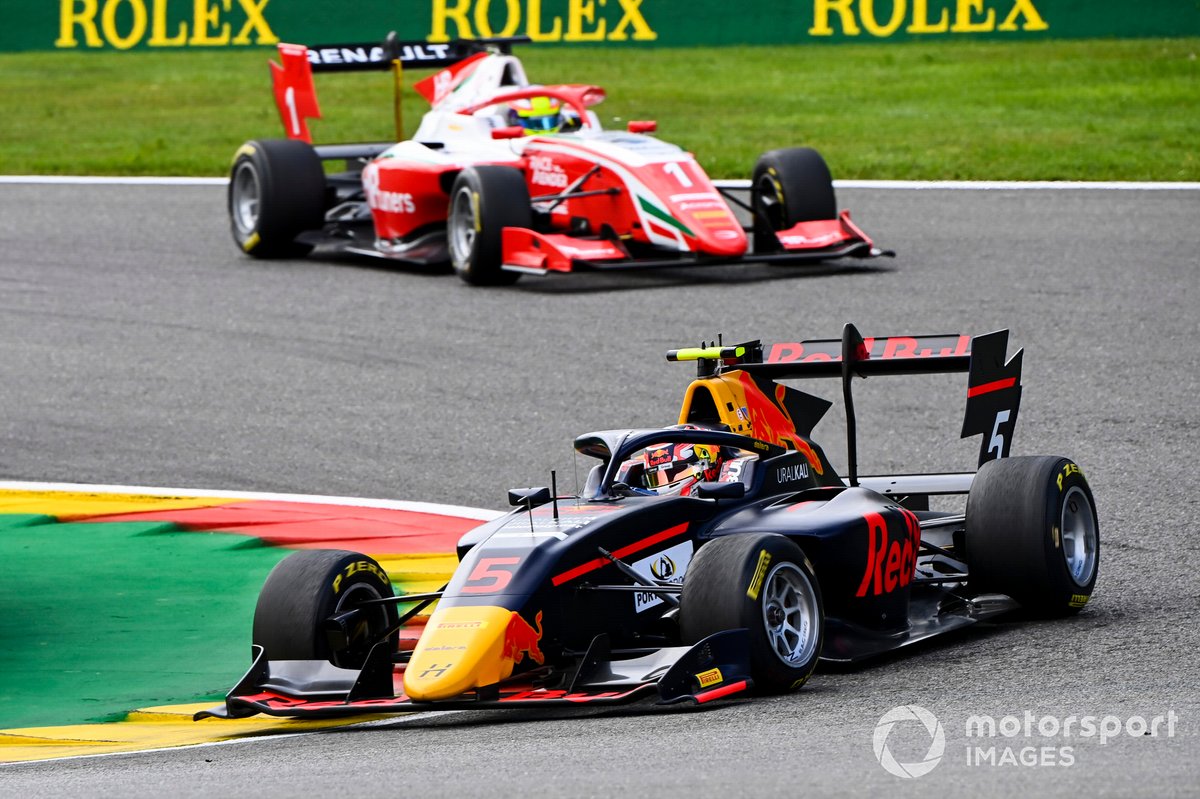 Liam Lawson, Hitech Grand Prix and Oscar Piastri, Prema Racing
