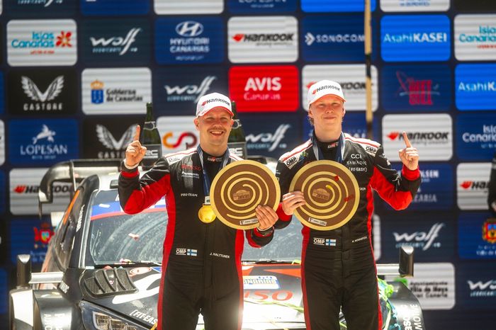 Winner Kalle Rovanperä, Jonne Halttunen, Toyota Gazoo Racing WRT Toyota GR Yaris Rally1